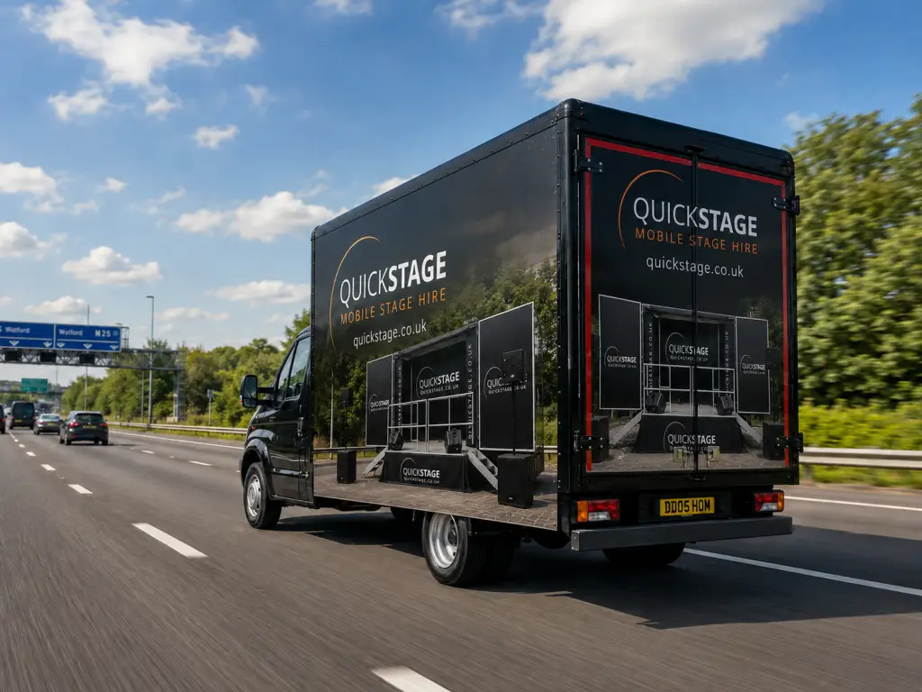 QuickStage en route to another stage-hire client