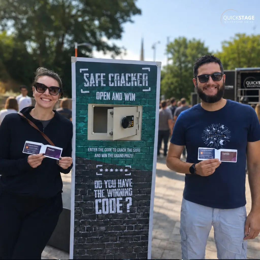 QuickStage Safe Cracker Game at Moseley Train Station in Birmingham